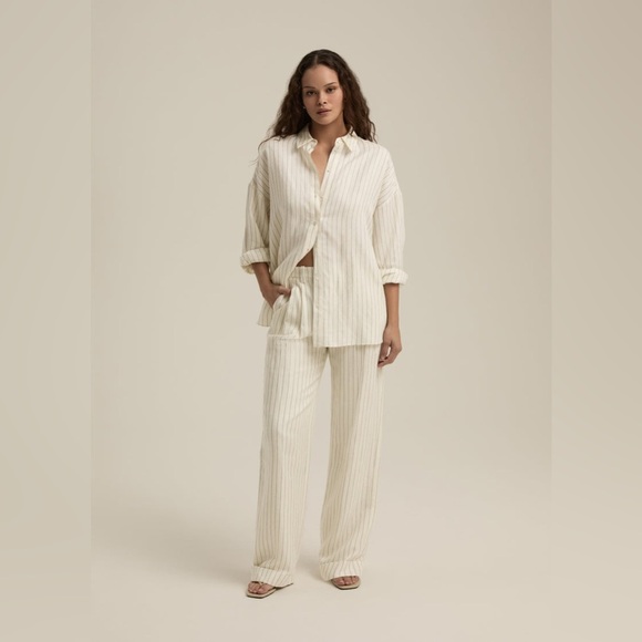 FAVORITE DAUGHTER The Ex-Boyfriend Shirt in Yellow M Stripe - Picture 2 of 4